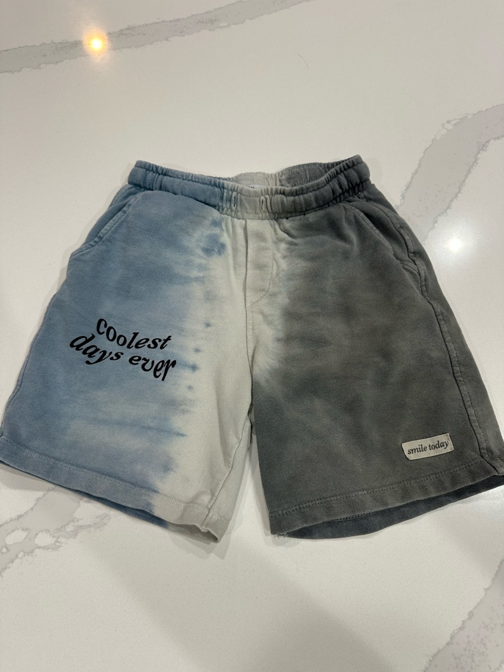Zara Blue and Gray Tie-Dye Kids Shorts